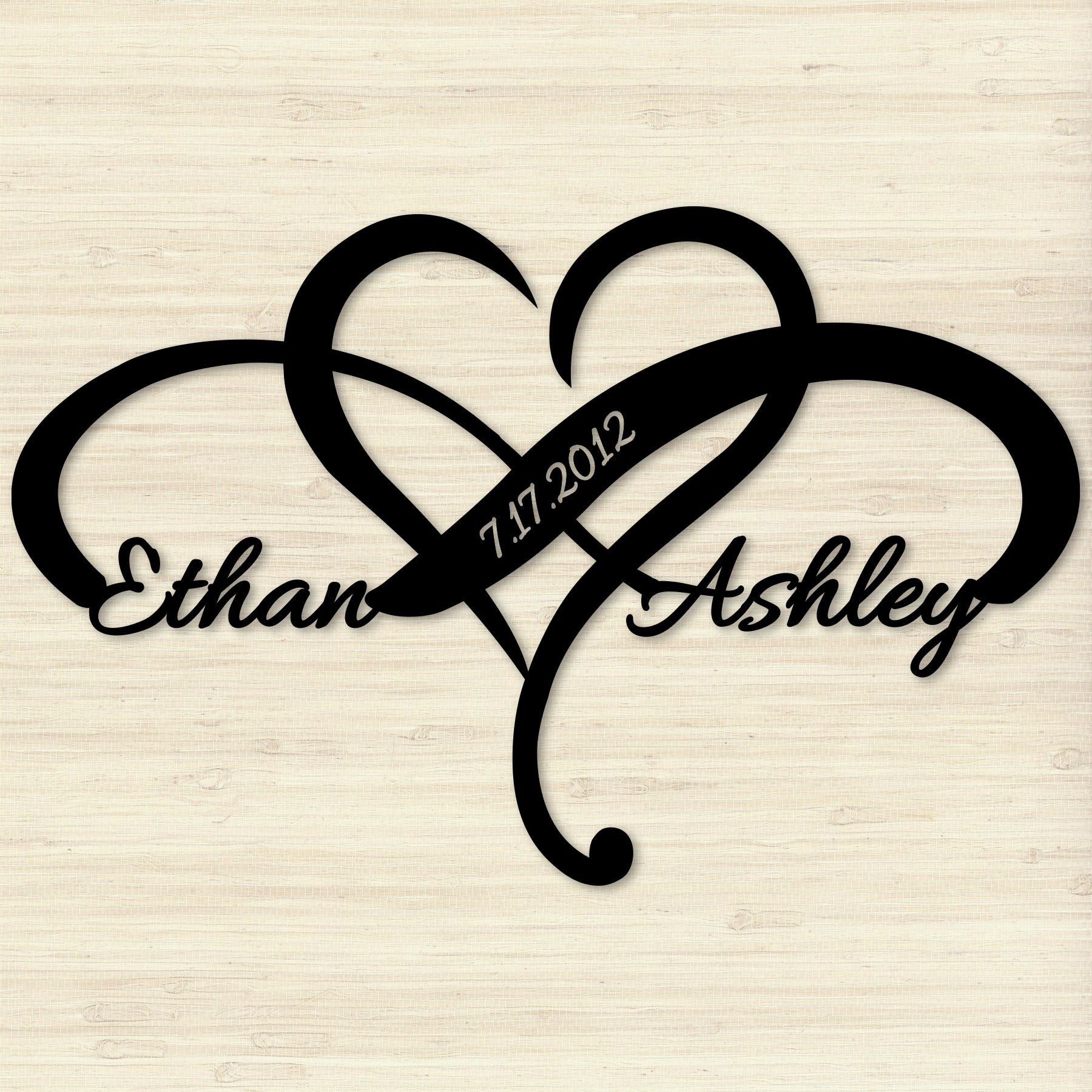Custom Heart Infinity with Wedding Date Wall Art