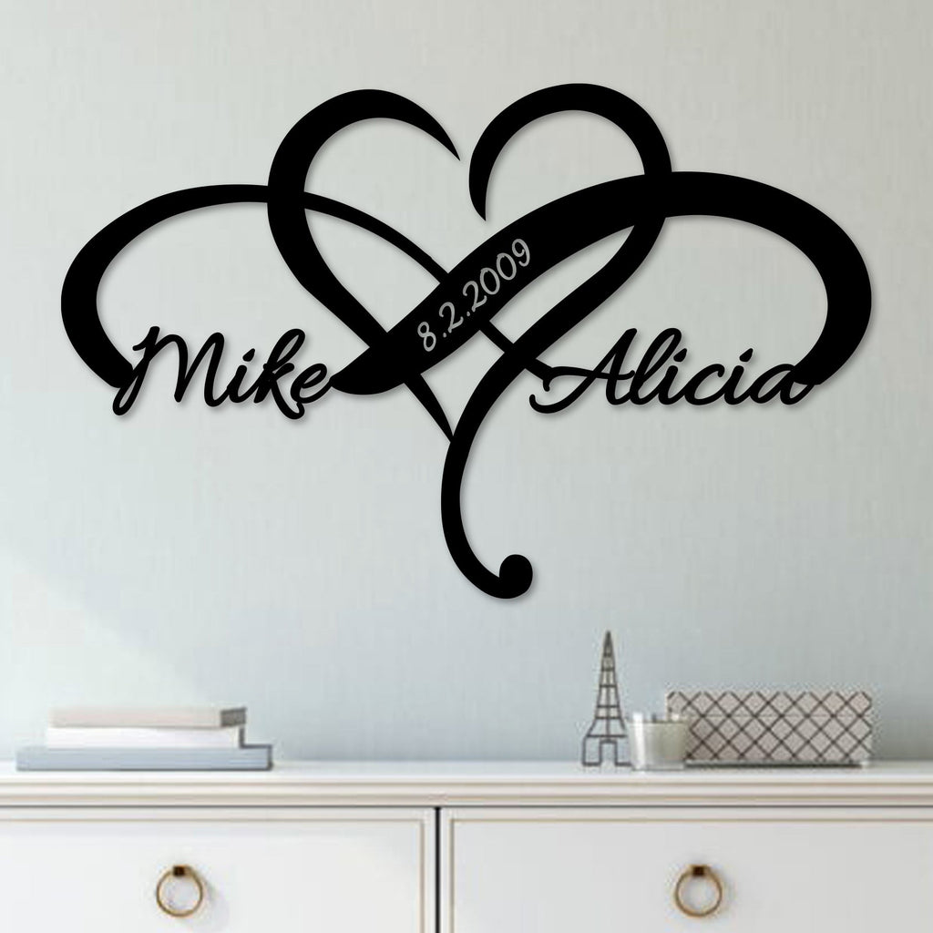 Custom Heart Infinity with Wedding Date Wall Art