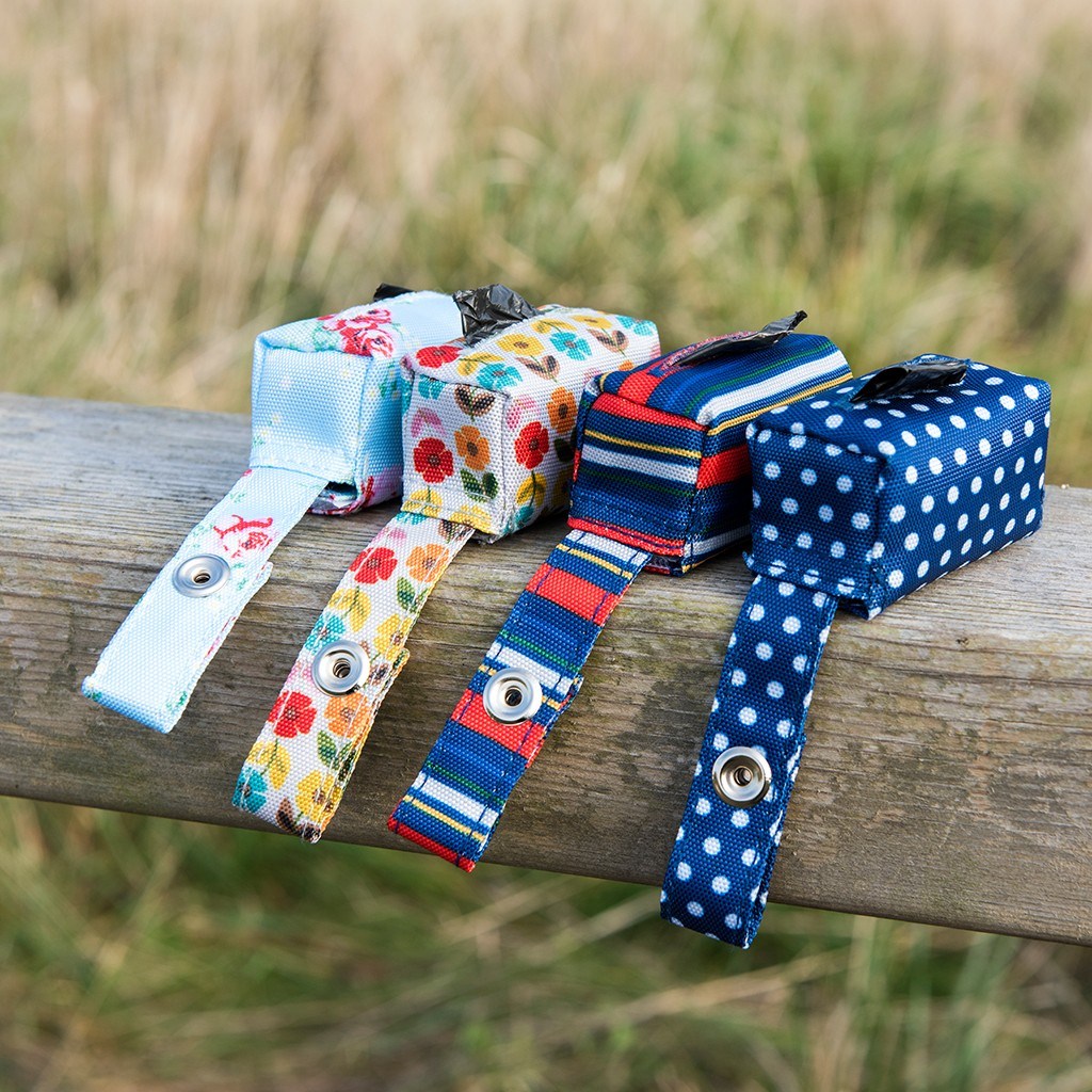 Blue Polka Dot Dog Poop Bag Holder