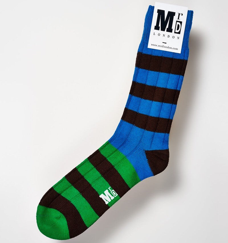 Blue Rugby Chunky Rib Socks