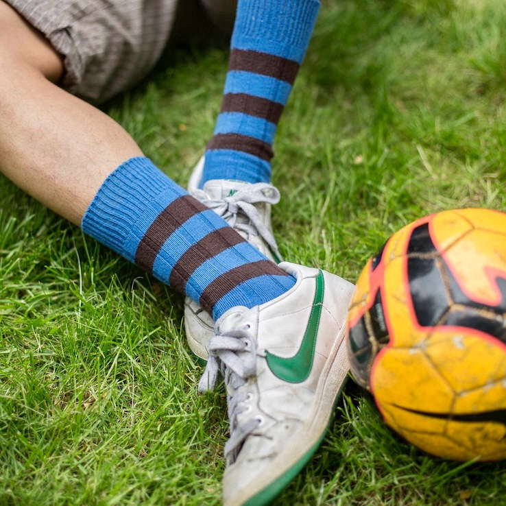 Blue Rugby Chunky Rib Socks