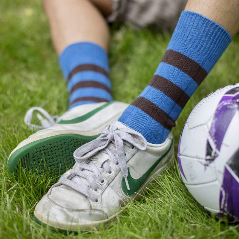 Blue Rugby Chunky Rib Socks