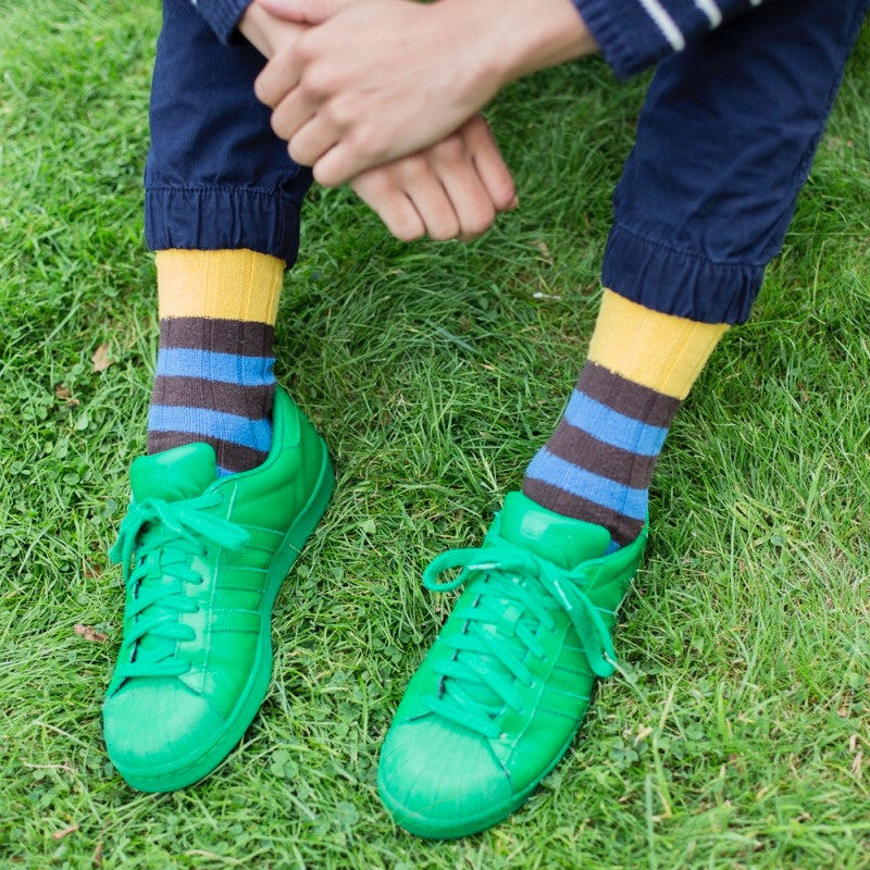 Banana Block Chunky Rib Socks