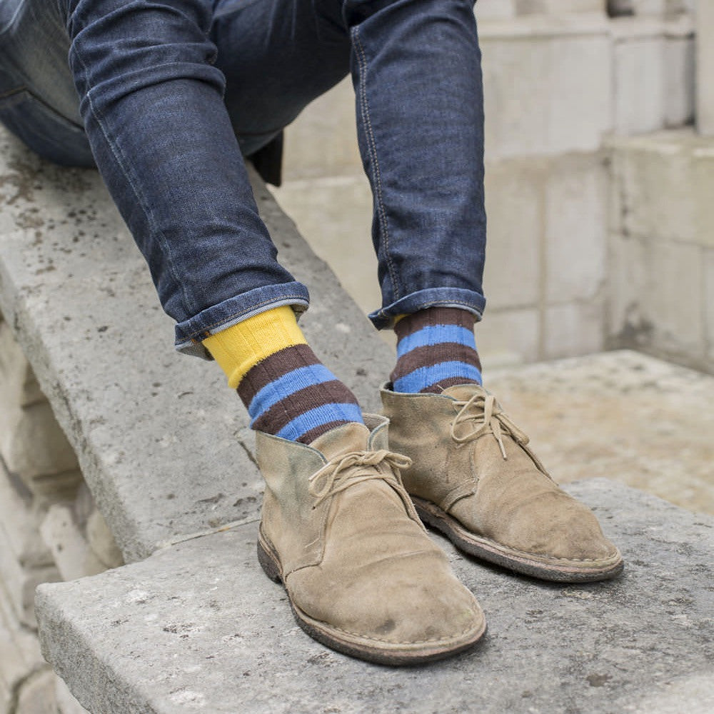 Banana Block Chunky Rib Socks