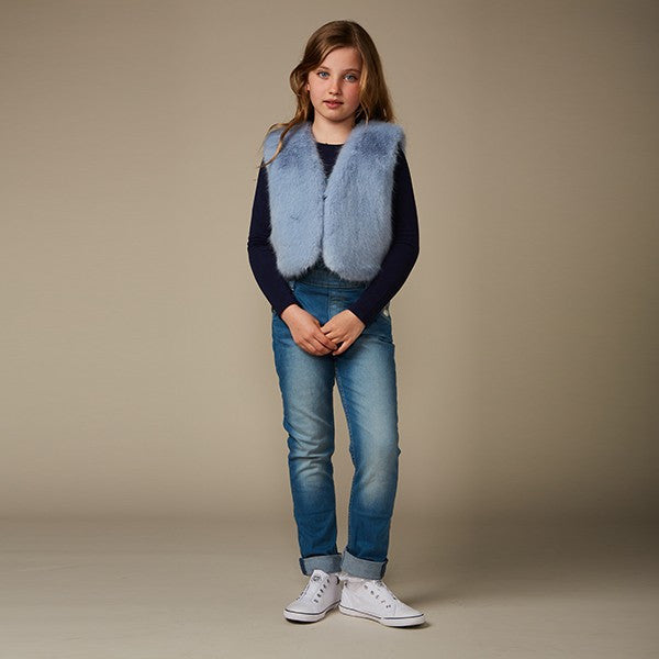 Blue Children's Faux Fur Waistcoat
