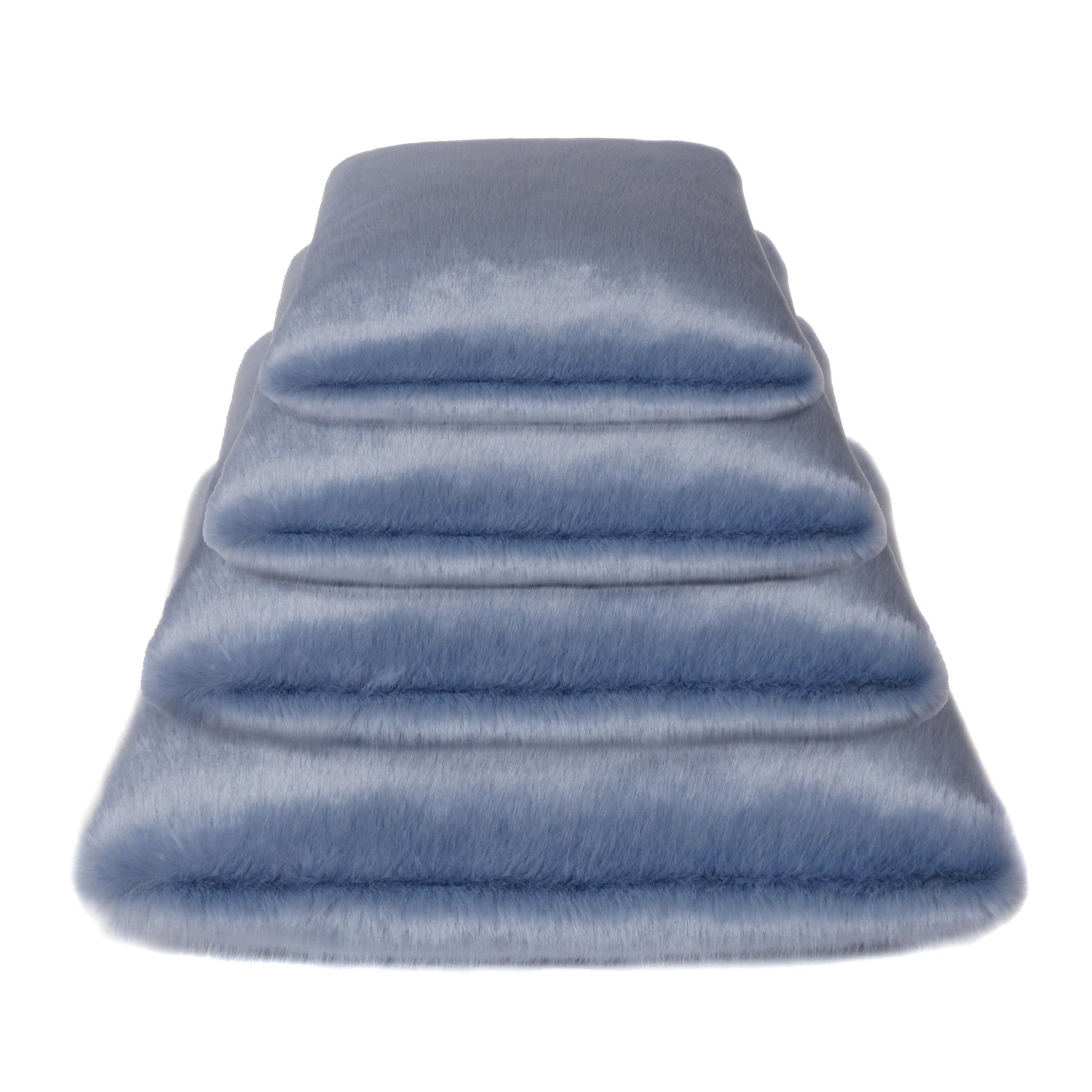 Blue Powder Faux Fur Cushion