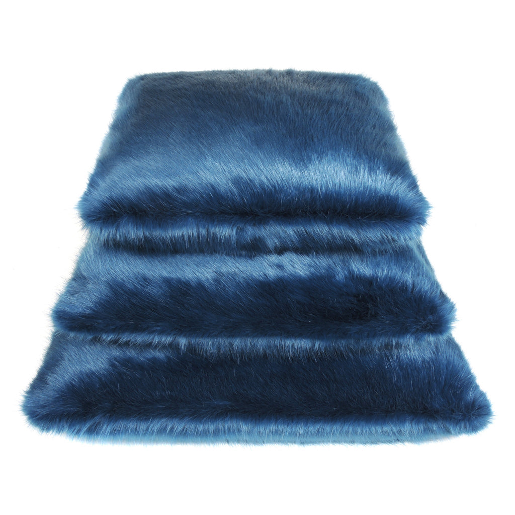 Blue Petrol Faux Fur Cushion