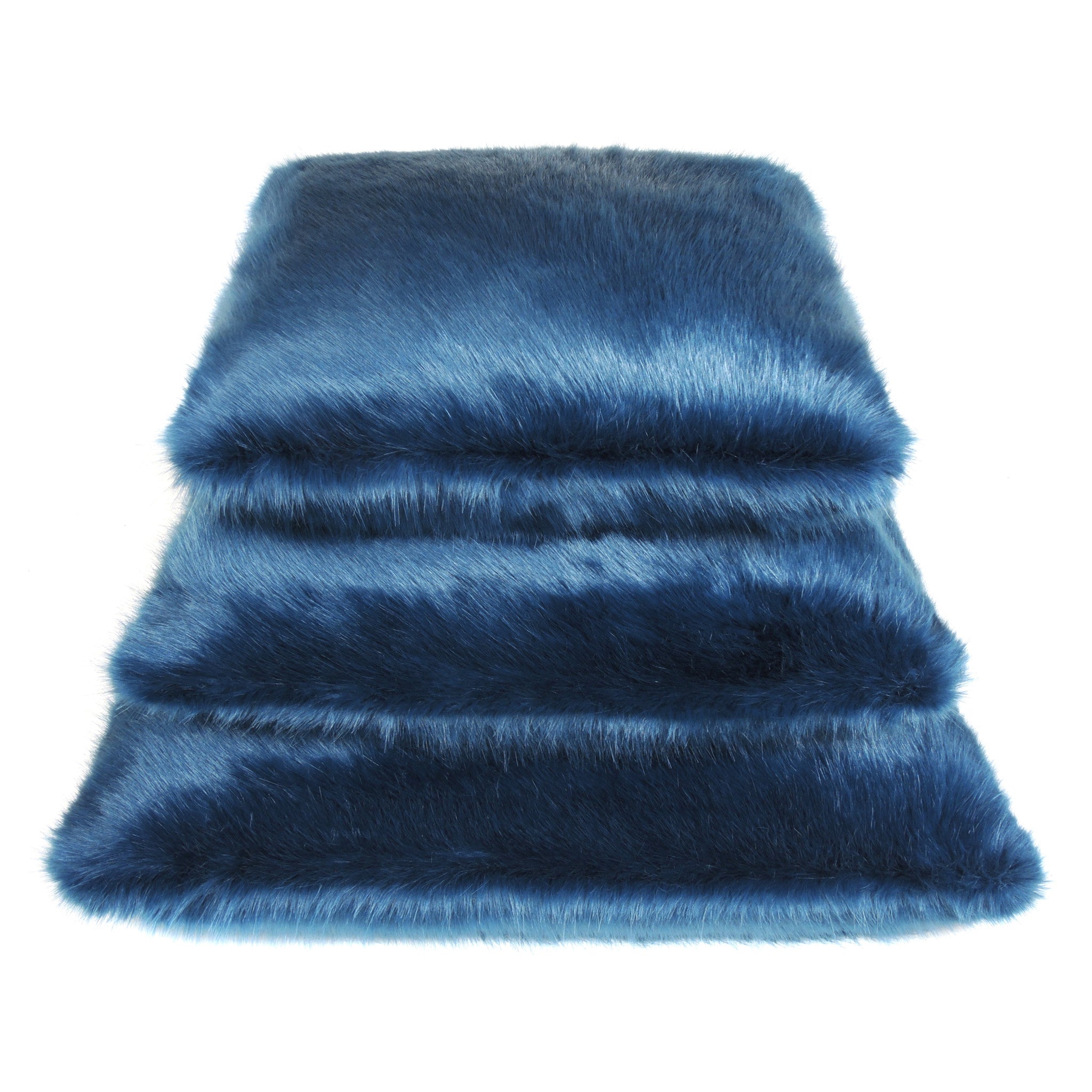 Blue Petrol Faux Fur Cushion 60cm Large