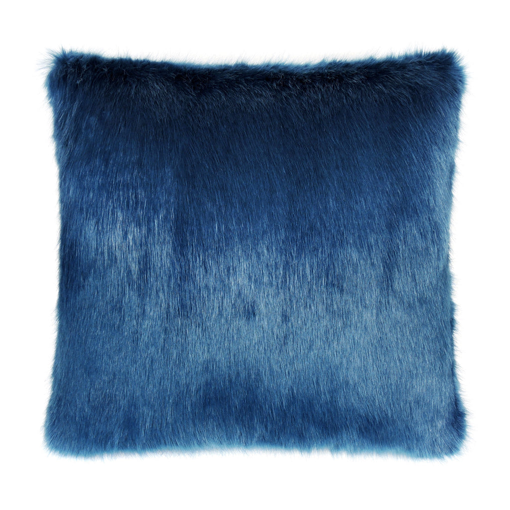 Blue Petrol Faux Fur Cushion