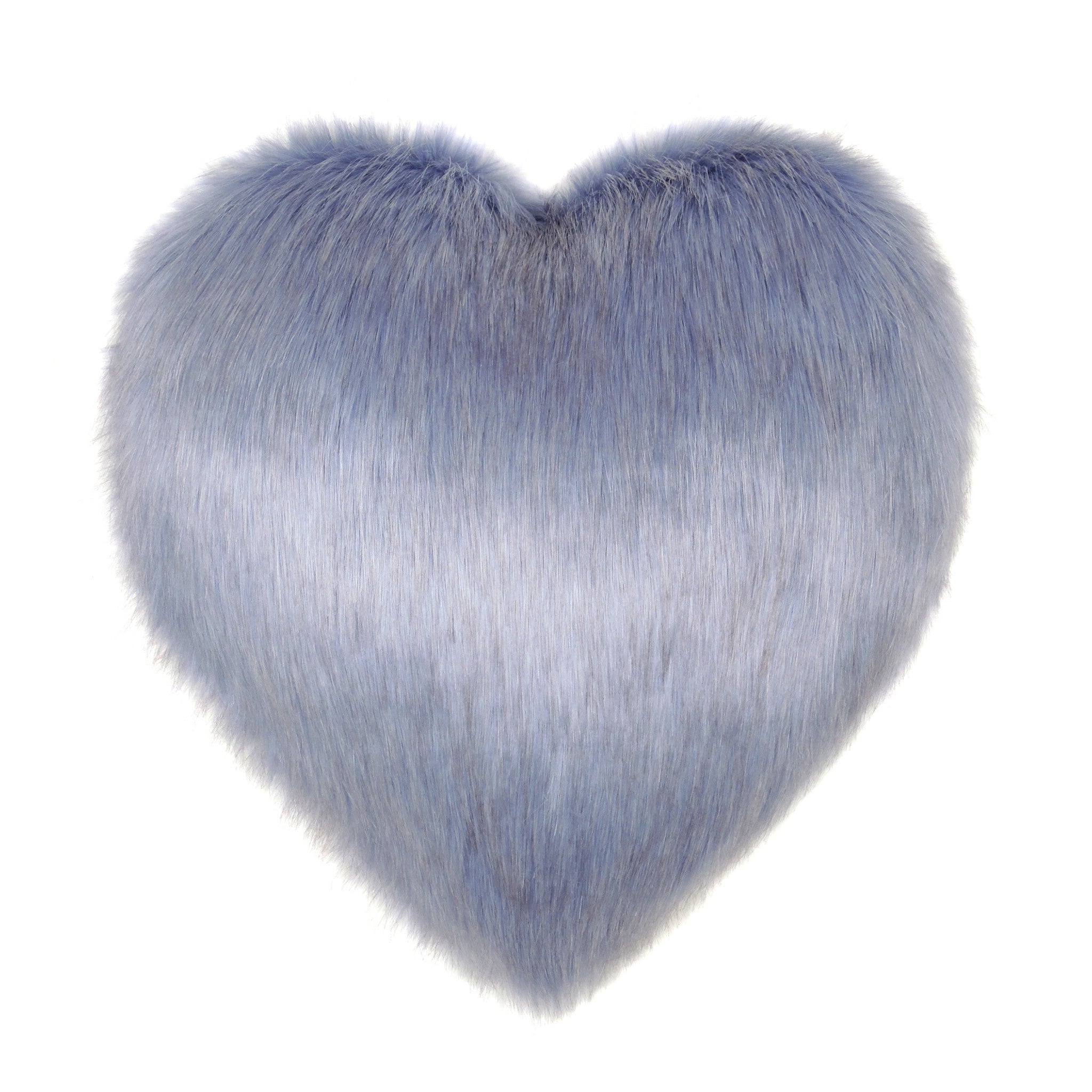 Blue Cornflower Faux Fur Heart Cushion