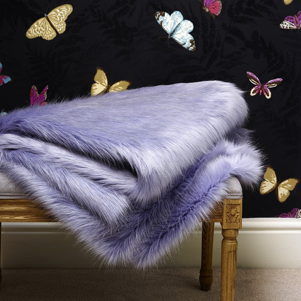 Blue Cornflower Faux Fur Comforter Throw