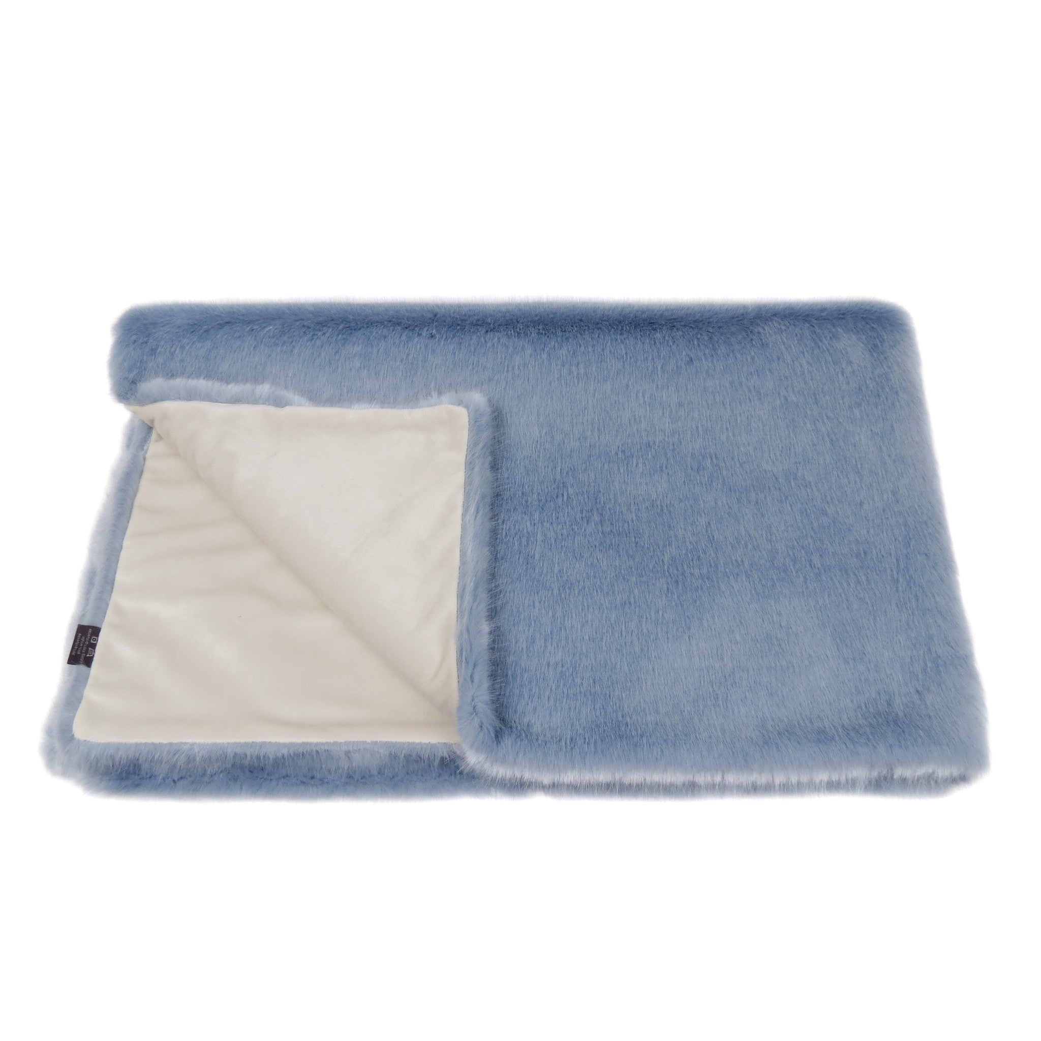 Blue Powder Faux Fur Comforter Throw