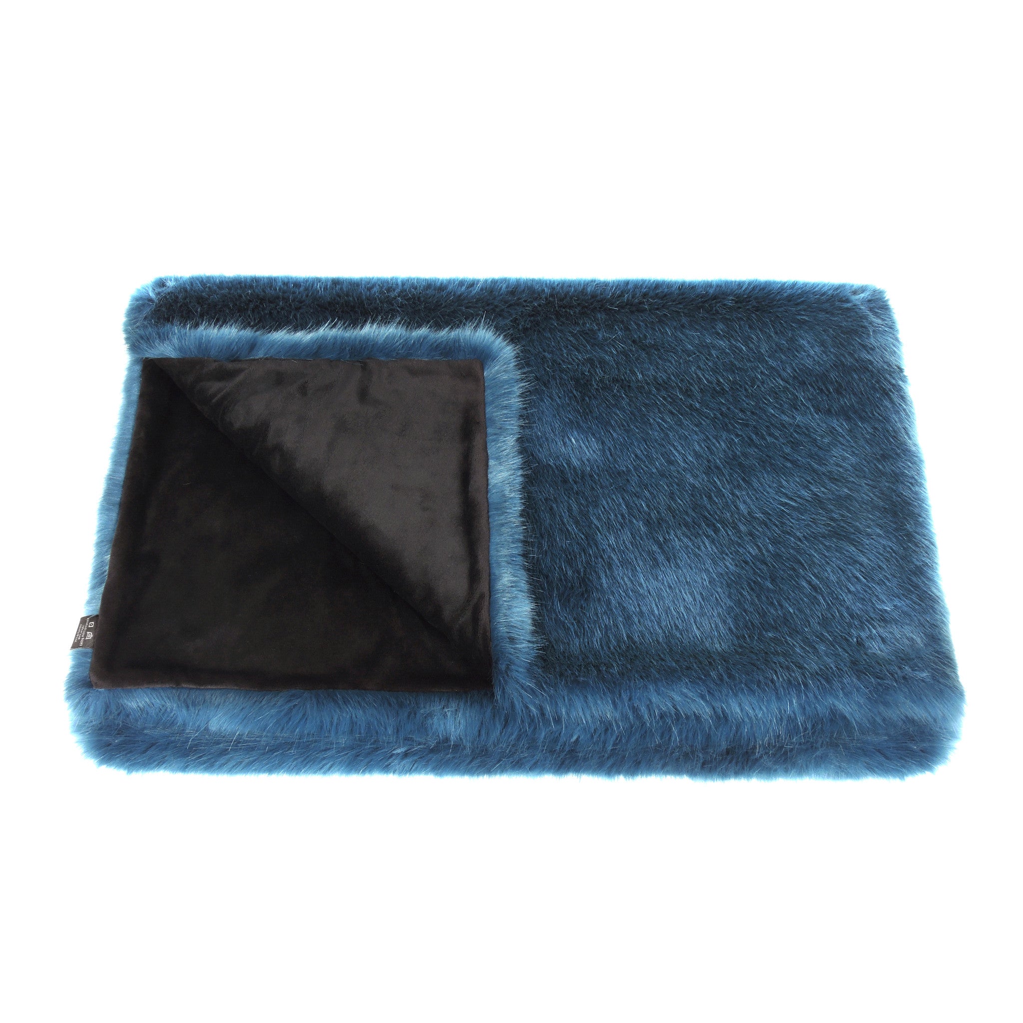 Blue Petrol Faux Fur Comforter Throw - Last Chance To Buy!