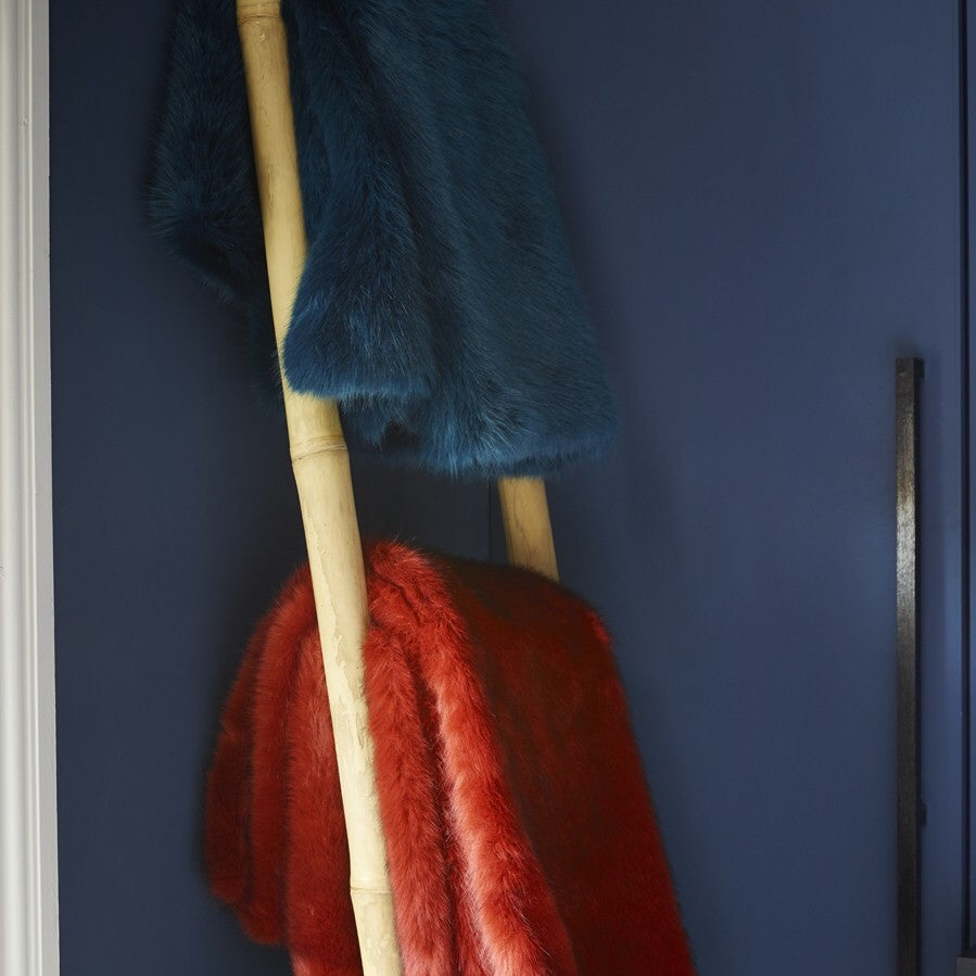 Blue Petrol Faux Fur Comforter Throw - Last Chance To Buy!