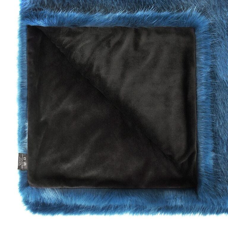 Blue Petrol Faux Fur Comforter Throw - Last Chance To Buy!