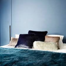 Blue Petrol Faux Fur Comforter Throw - Last Chance To Buy!