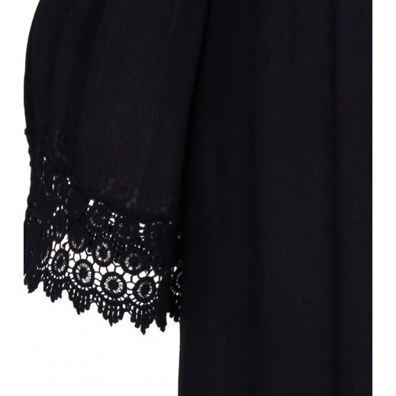 Blue Navy Cabo Crinkle Lace Dress