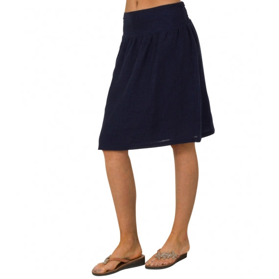 Blue Navy Bobbin Linen Skirt