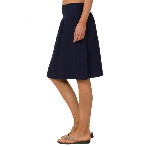 Blue Navy Bobbin Linen Skirt