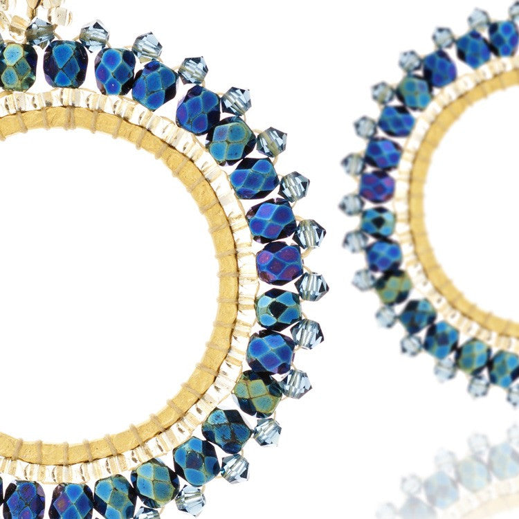 Blue Midnight Halona Crystal Hoop Earrings