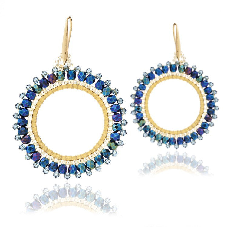 Blue Midnight Halona Crystal Hoop Earrings