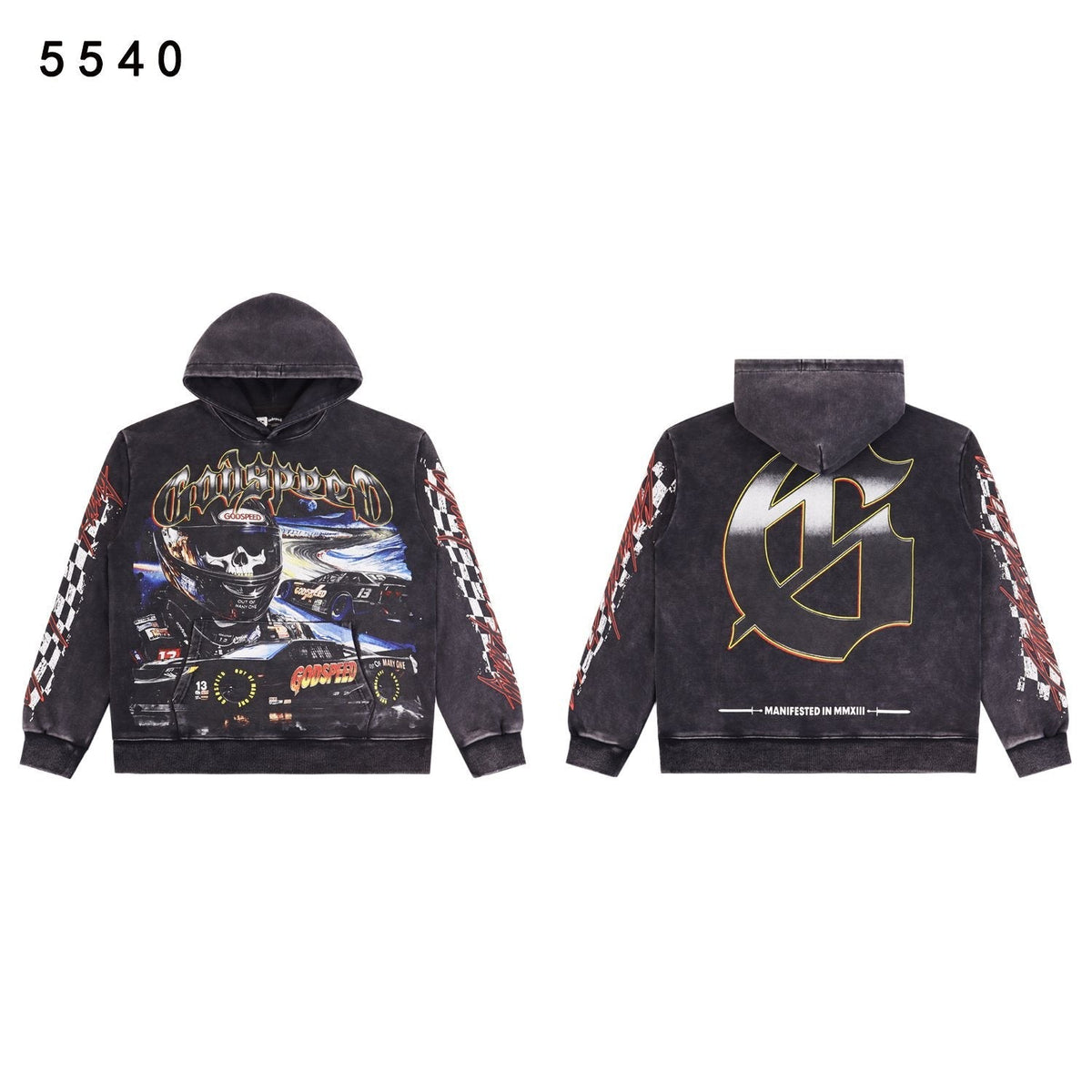 Godspeed Racing Graphic Washed Hoodie — front
