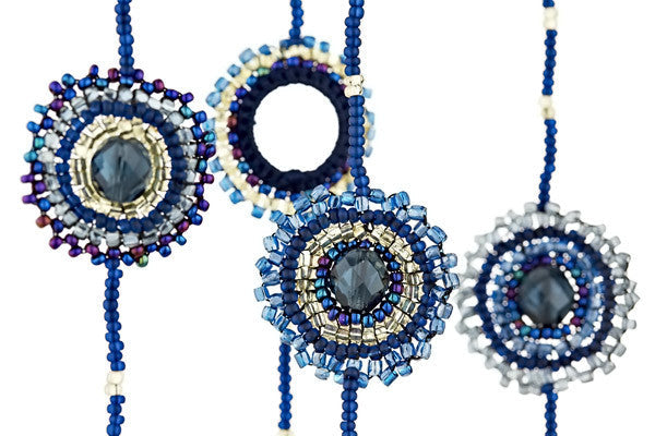 Blue Midnight Olmec Beaded Necklace