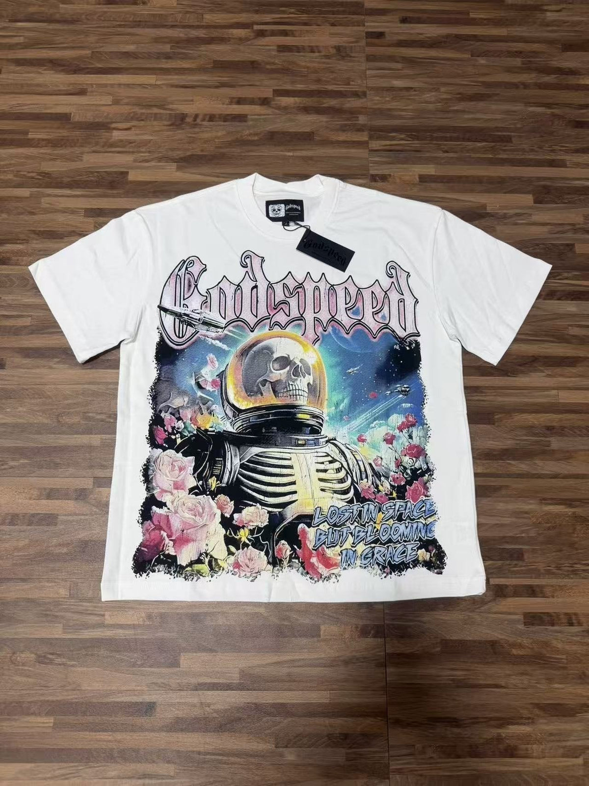 Godspeed Astronaut Floral Graphic T-Shirt — context