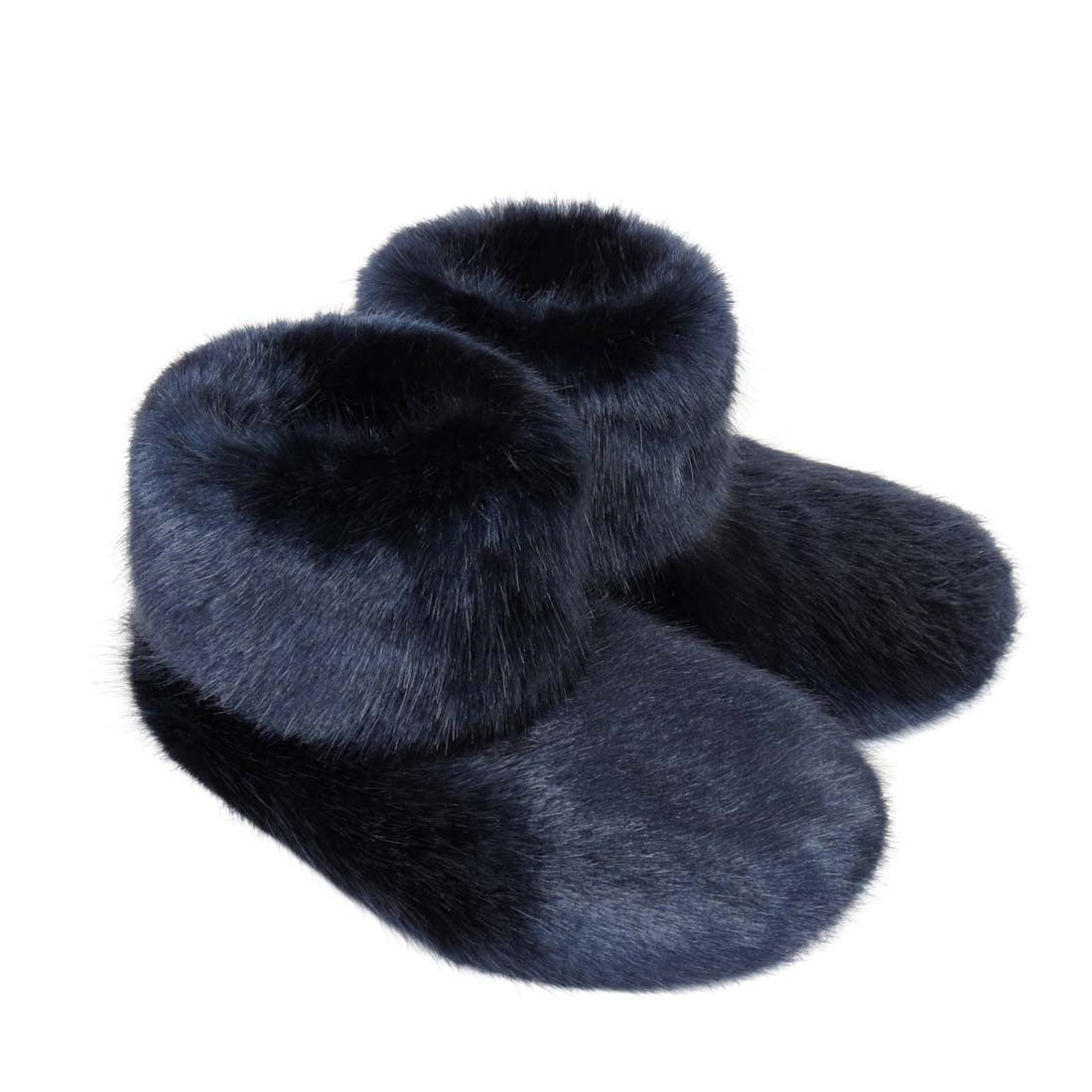 Blue Midnight Faux Fur Slipper Boots
