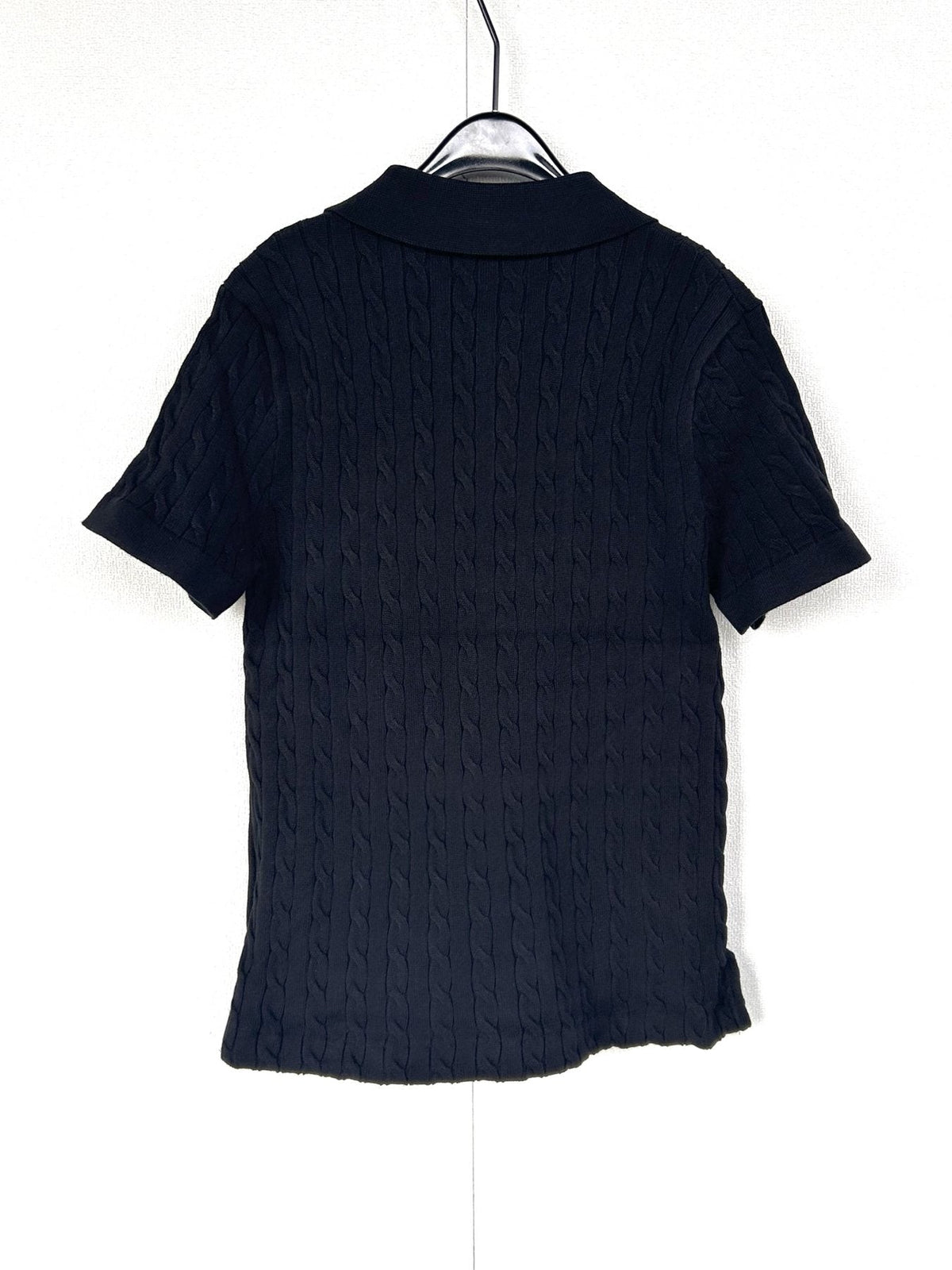Test2-Ralph Lauren Women's Cable-Knit Short-Sleeve Polo Shirt — back
